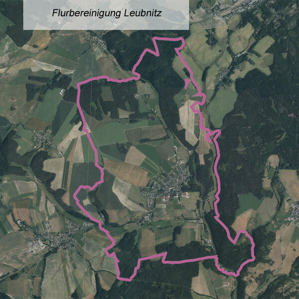 Bild vergrößern: Übersichtskarte Flurbereinigung Leubnitz