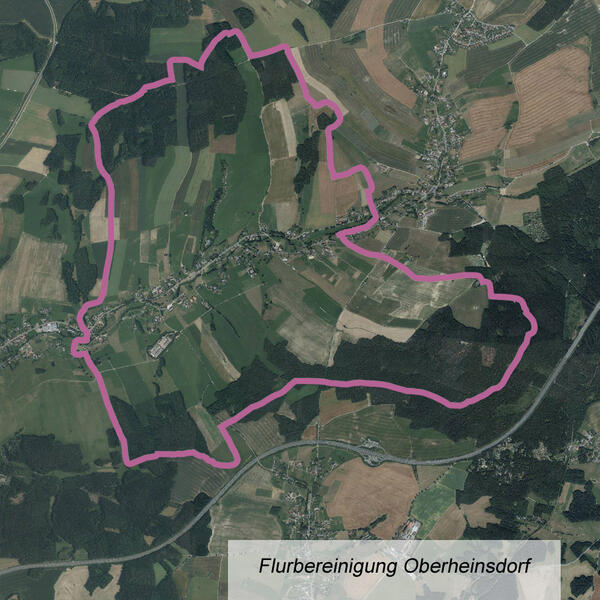 Bild vergrößern: Übersichtskarte Flurbereinigung Oberheinsdorf