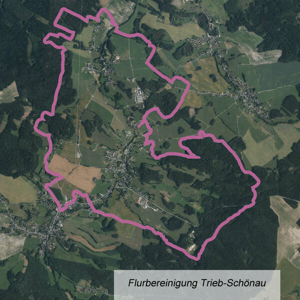 Bild vergrößern: Übersichtskarte Flurbereinigung Trieb-Schönau