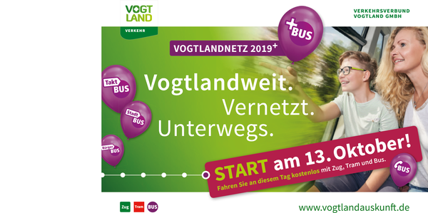 Bild vergrößern: Kampagne des VVV - Vogtlandweit. Vernetzt. Unterwegs.