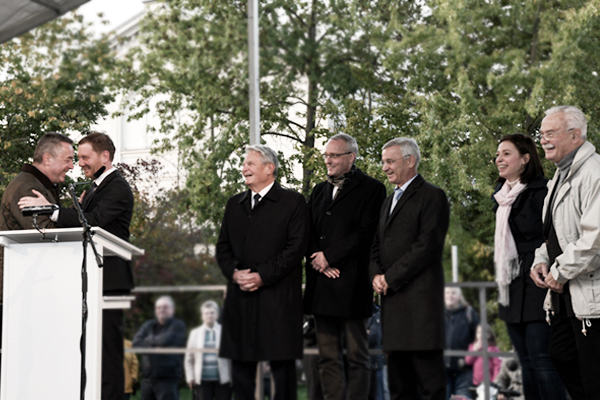 Bild vergrößern: Ansprache am Wendedenkmal in Plauen am 07.10.2019