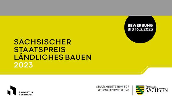 Bild vergrößern: Werbung Sächsischer Staatspreis Ländliches Bauen 2023