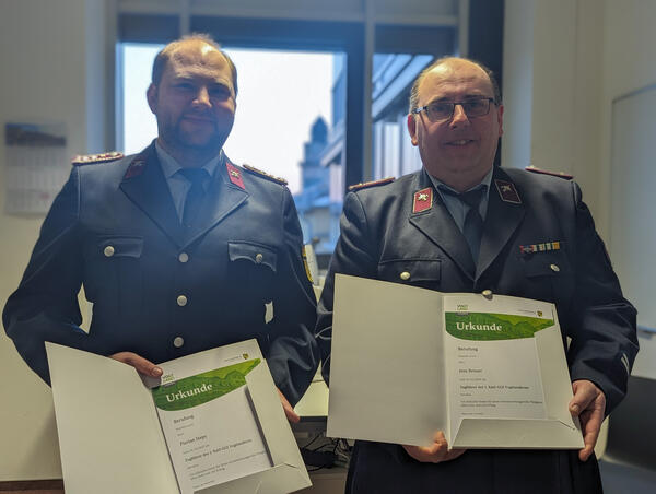 Jens Breuer und Florian Steps sind die neuen Zugführer des ersten und zweiten Katastrophenschutz-Gefahrgutzuges.