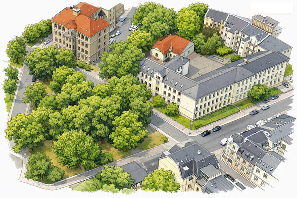 Das Bild zeigt eine Grafikansicht des R&uuml;ckertplatz